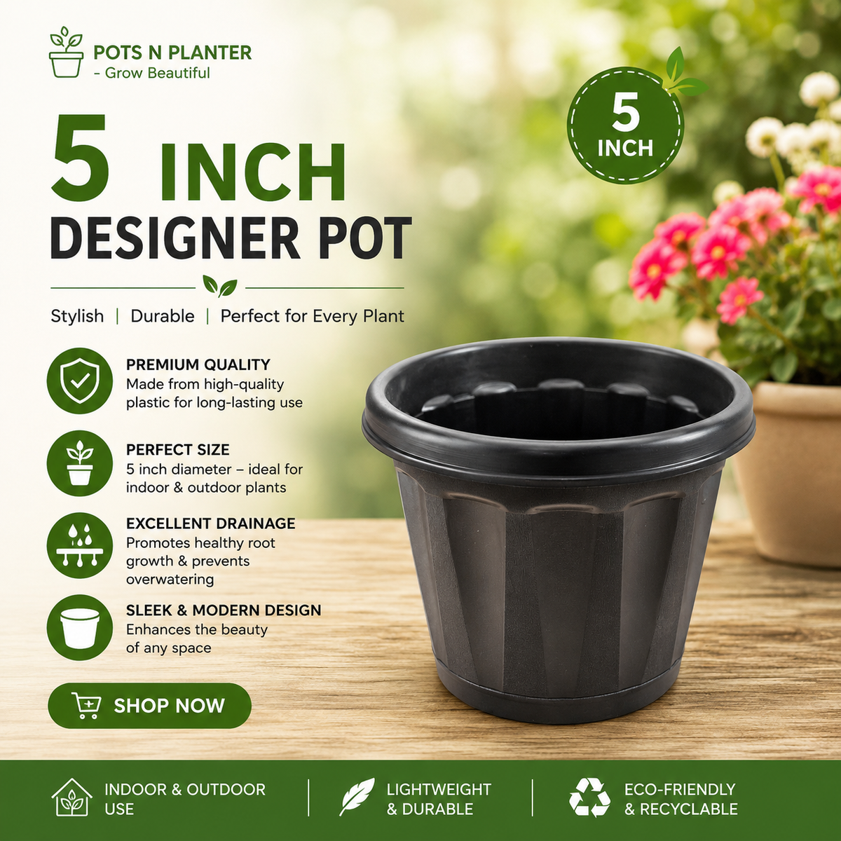 Designer 5 Inch Pot