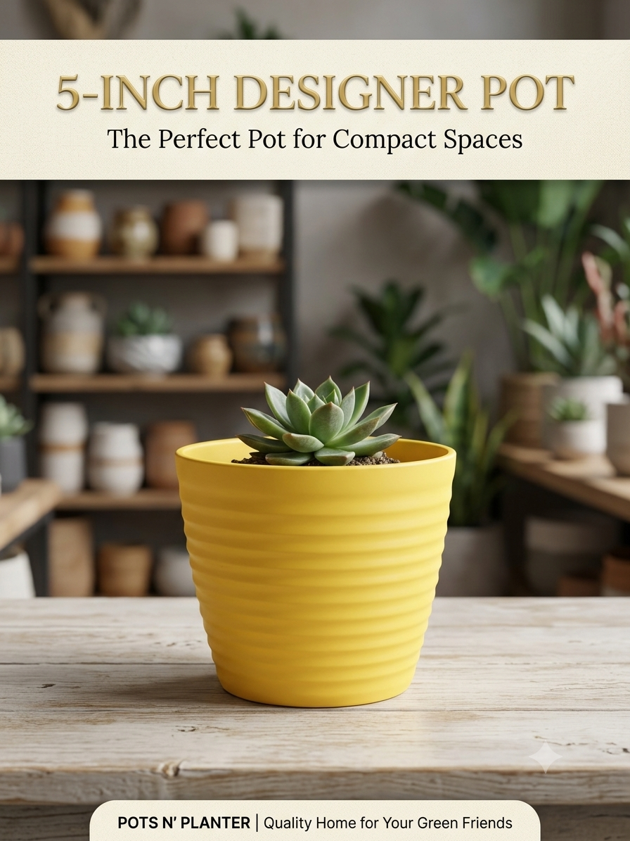 5 Inch Ribbed Designer Pots